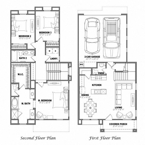 Floor plan for 3 beds, 2.5 baths, 1591 sqft